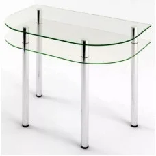 Glass dining table D-09-1 with tempered glass and chrome legs